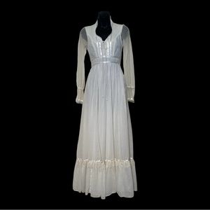 GUNNE SAX 60’s Prairie Wedding Dress Cottagecore Lace Bridal Sz 5